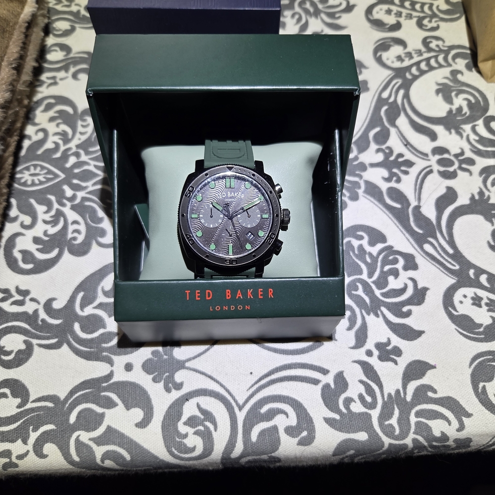 Ted Baker Black and Green Chronograph Watch